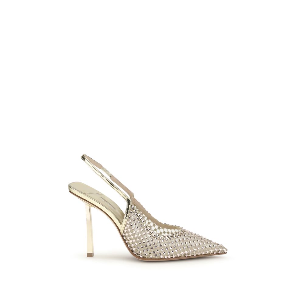 LE SILLA Silver Nylon Platform Pumps