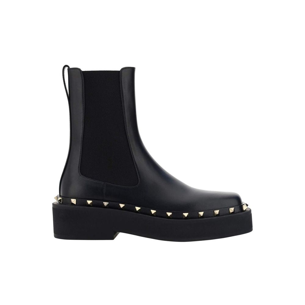 Valentino Garavani Black Calfskin Ankle Boots