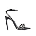 Saint Laurent Black Silk Stiletto Heel Sandals
