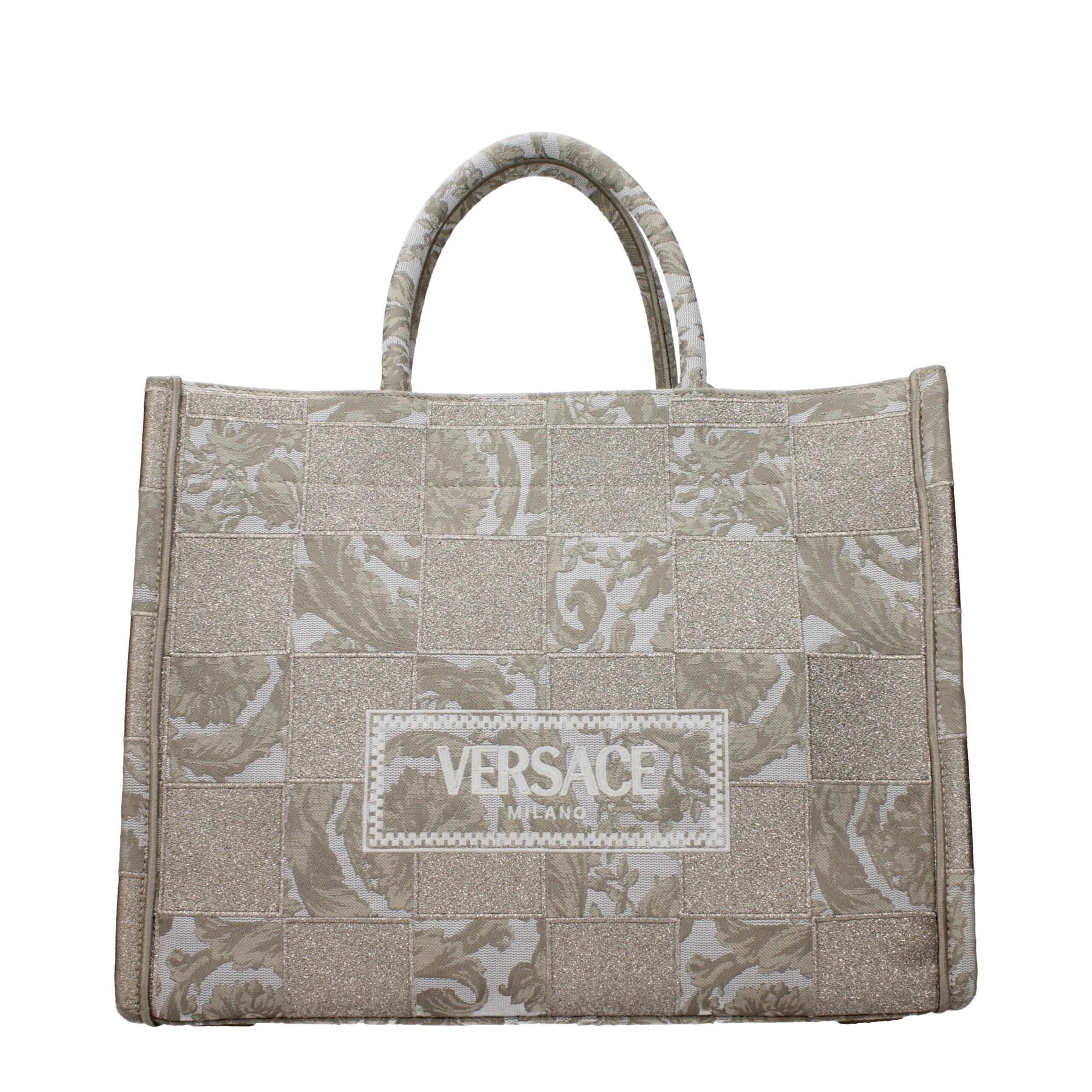Versace Beige Fabric Handbag