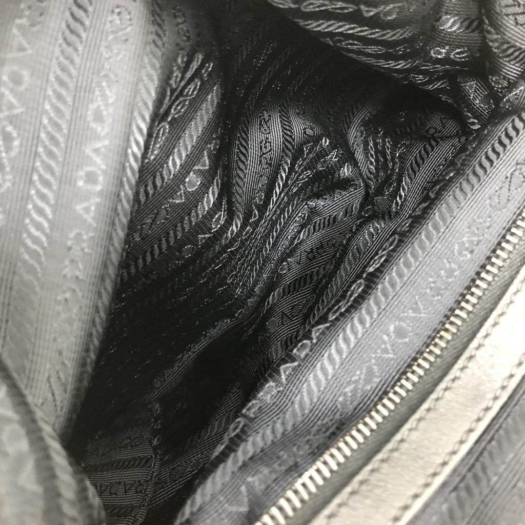 Prada Black Leather Drawstring Backpack