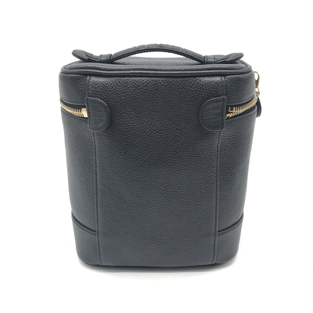Chanel Caviar Leather Vanity Handbag In Black