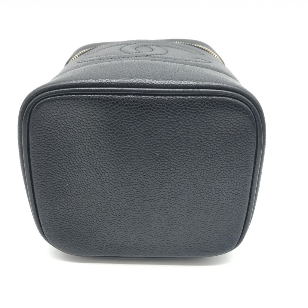 Chanel Caviar Leather Vanity Handbag In Black