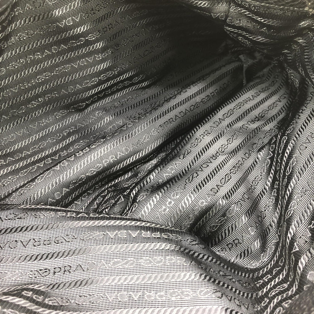 Prada Galleria Vitello Daino Black Leather Top Handle Bag