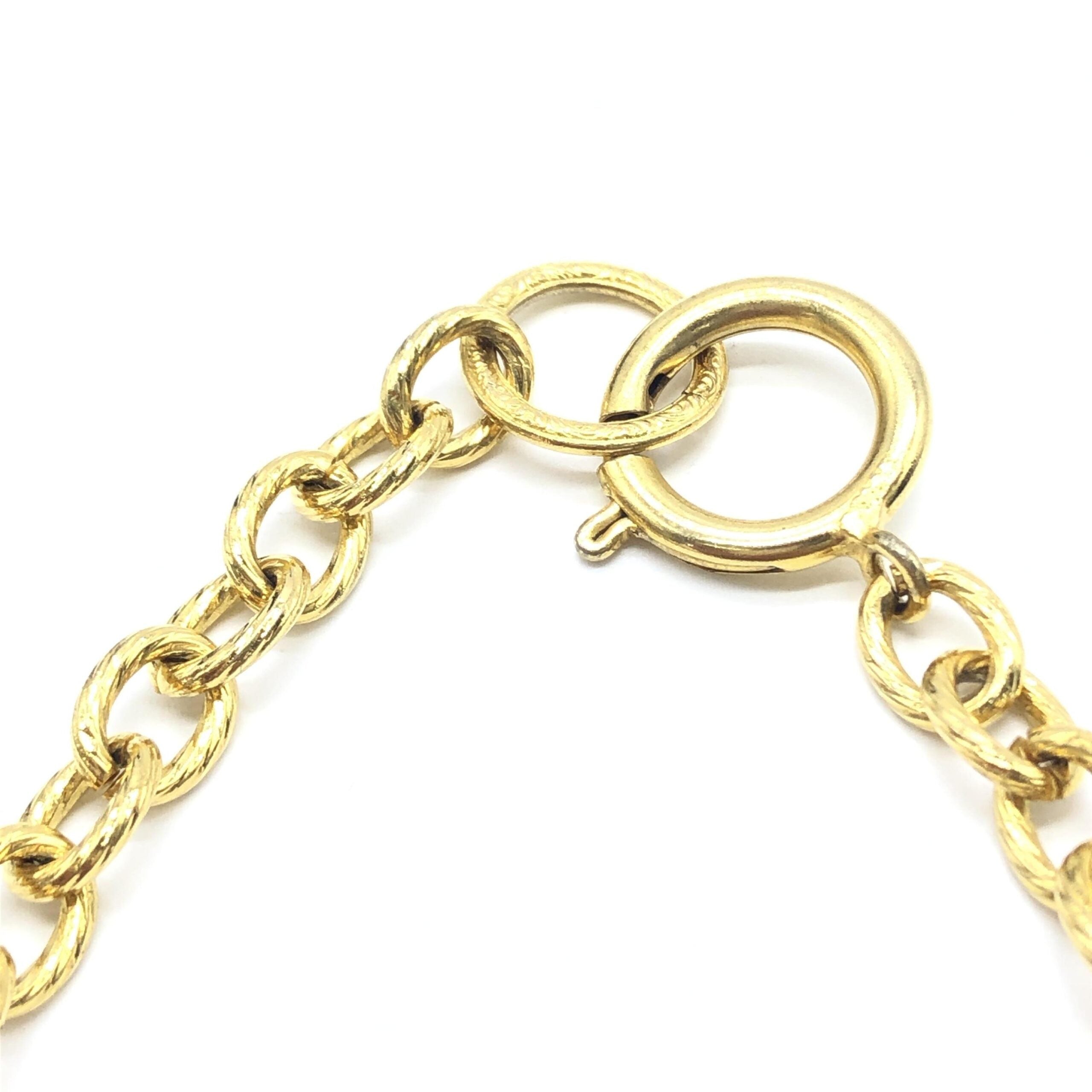 Chanel Gold Plated Chain Necklace With Bow Charms