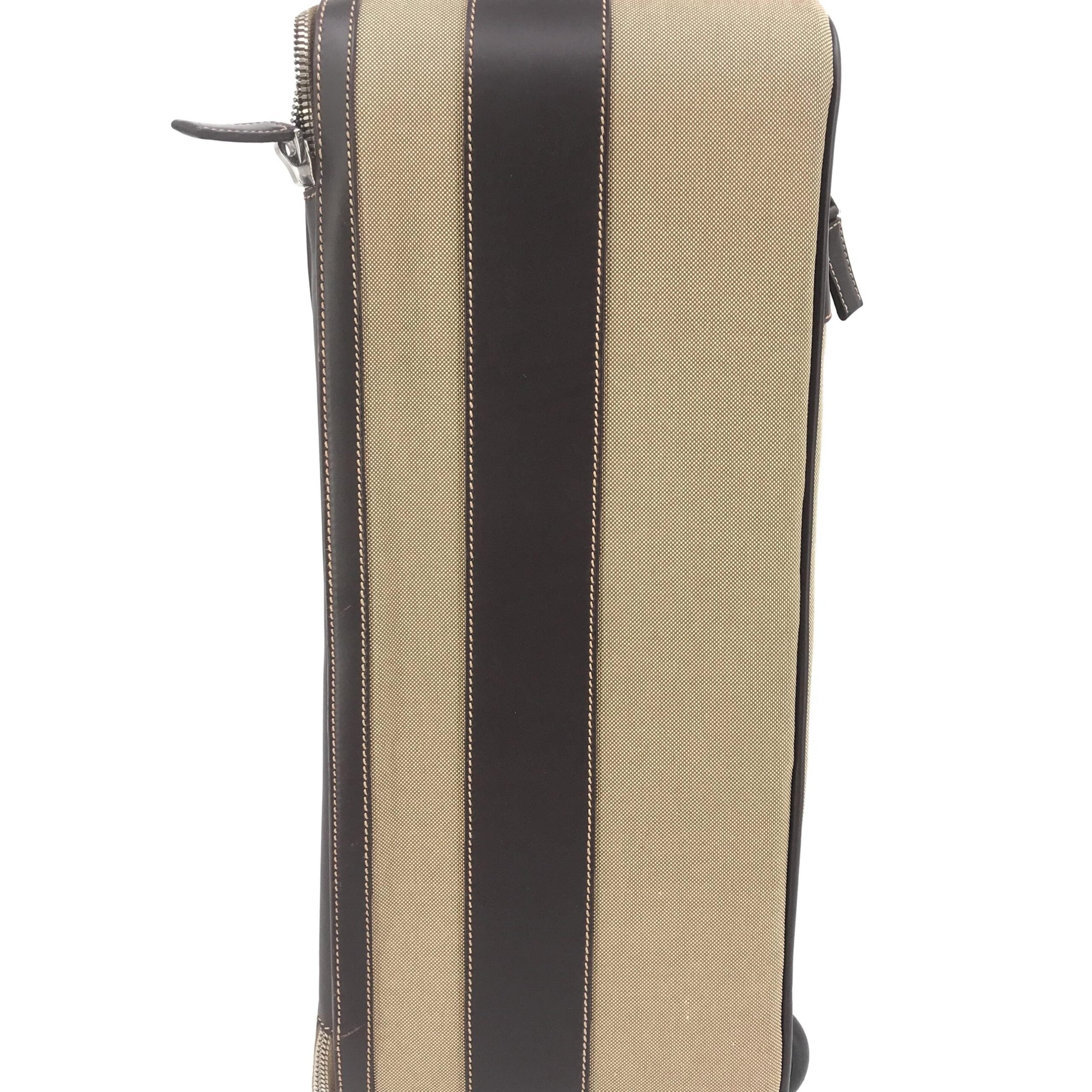 Prada Jacquard Canvas Leather Suitcase