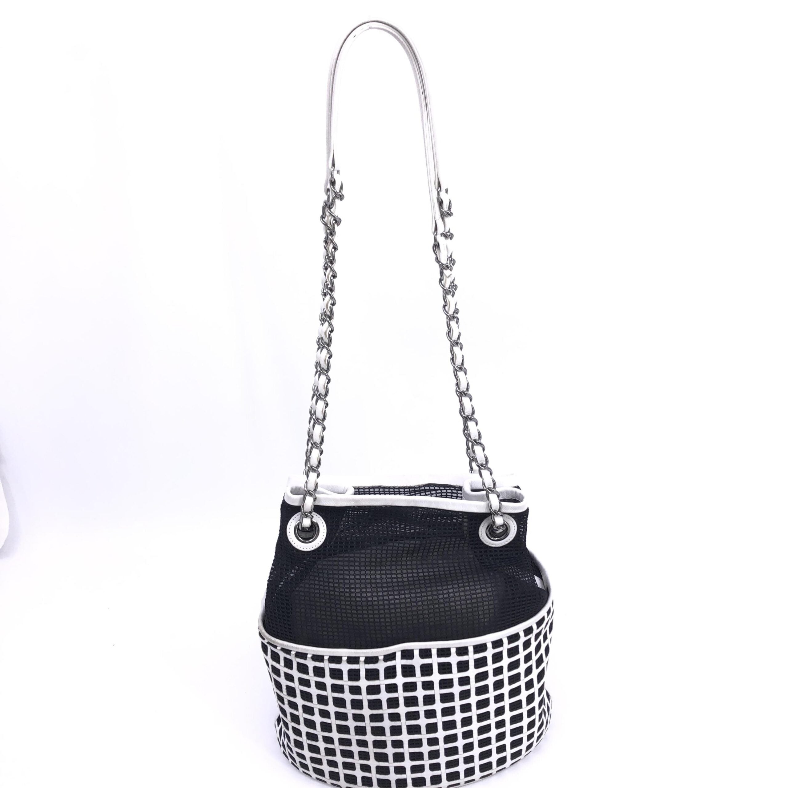 Chanel Mesh And Leather Bucket Bag