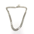 Chanel Silver Tone Curb Chain Link Necklace