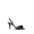 Valentino Garavani Black Calf Leather Bos Taurus Stiletto Heel Sandals