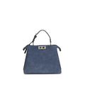 Fendi Blue Calf Leather Bos Taurus Handbag