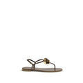 Giuseppe Zanotti Brown Stainless Steel Flat Sandals