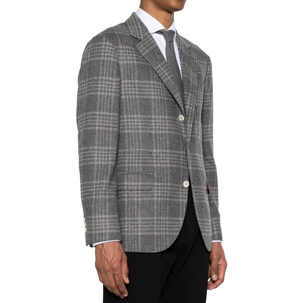Brunello Cucinelli Gray Cashmere Jackets And Coat