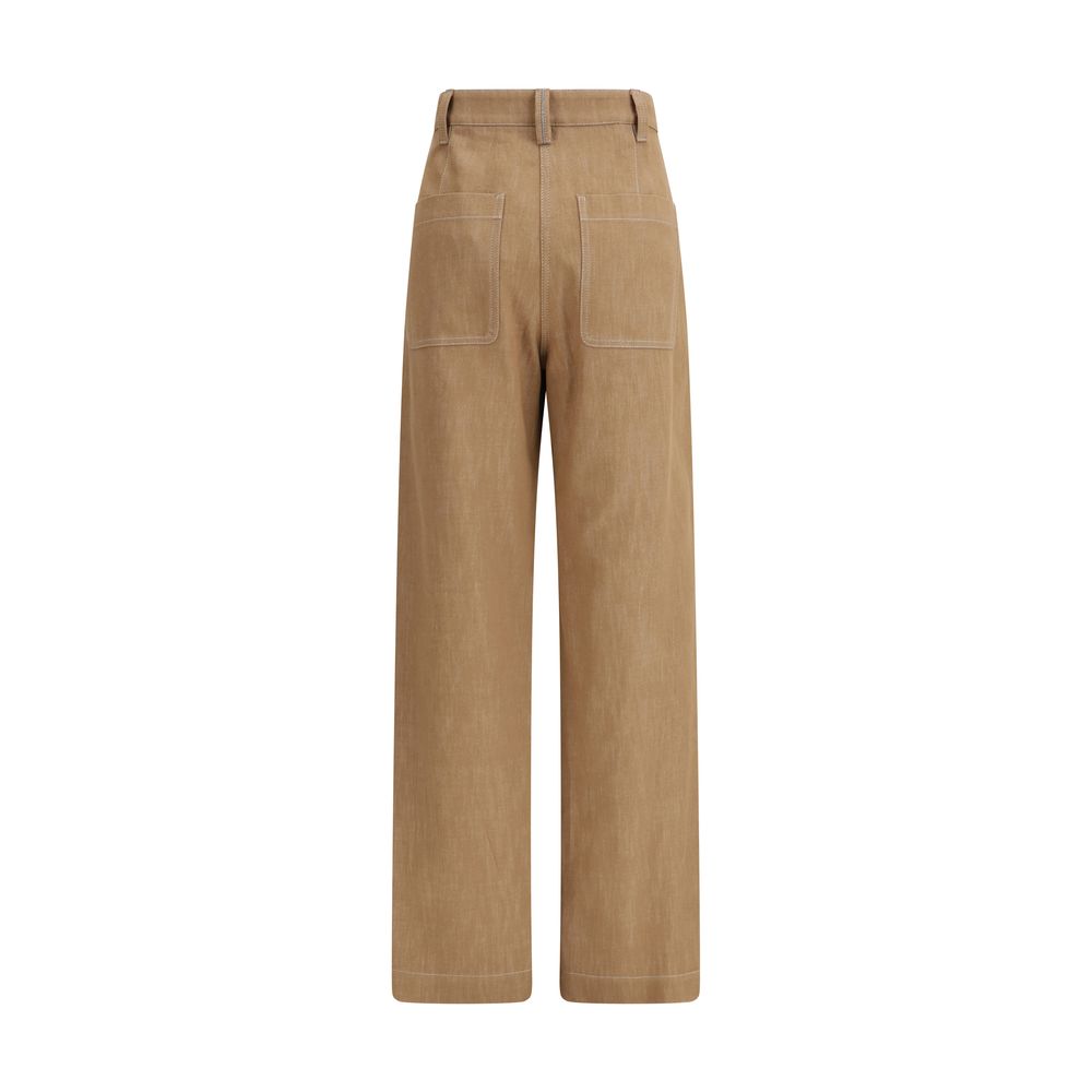 Brunello Cucinelli Brown Cotton Casual Pants