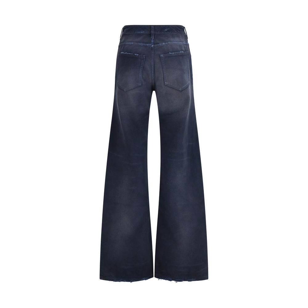 Balenciaga Blue Cotton Flared Jeans