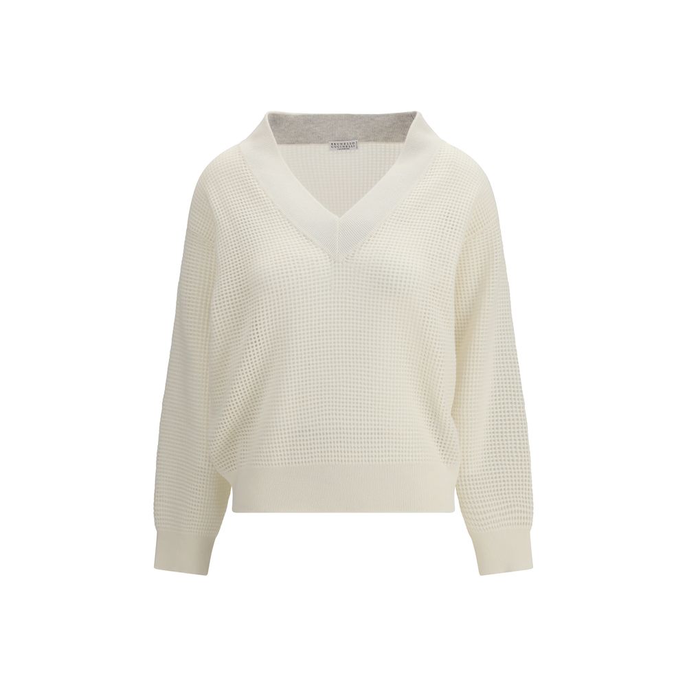 Brunello Cucinelli Cream Cashmere Cashmere Sweater