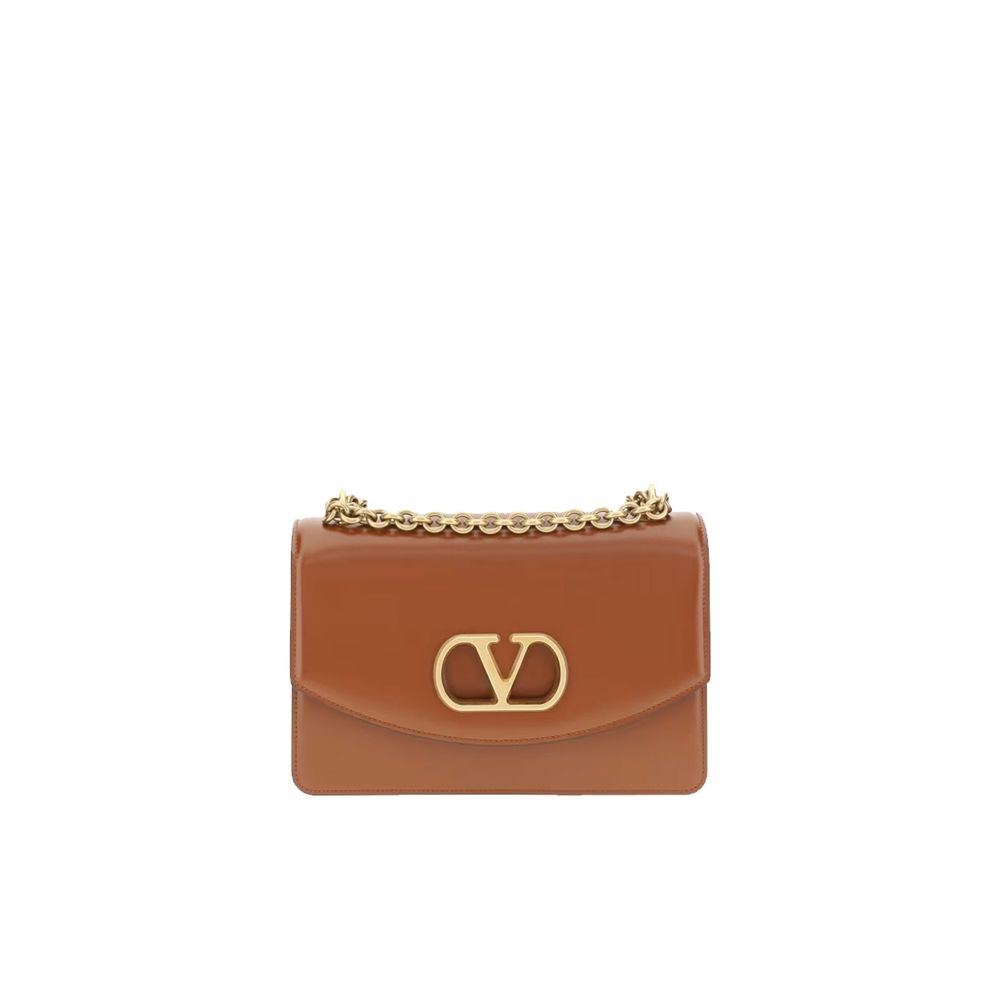 Valentino Garavani Brown Calfskin Shoulder Bag