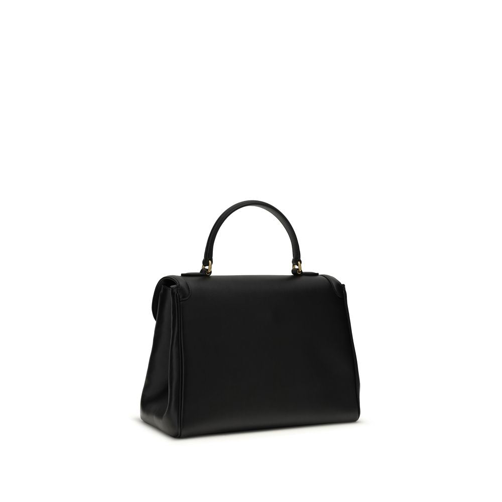 Valentino Garavani Black Calf Leather Bos Taurus Shoulder Bag