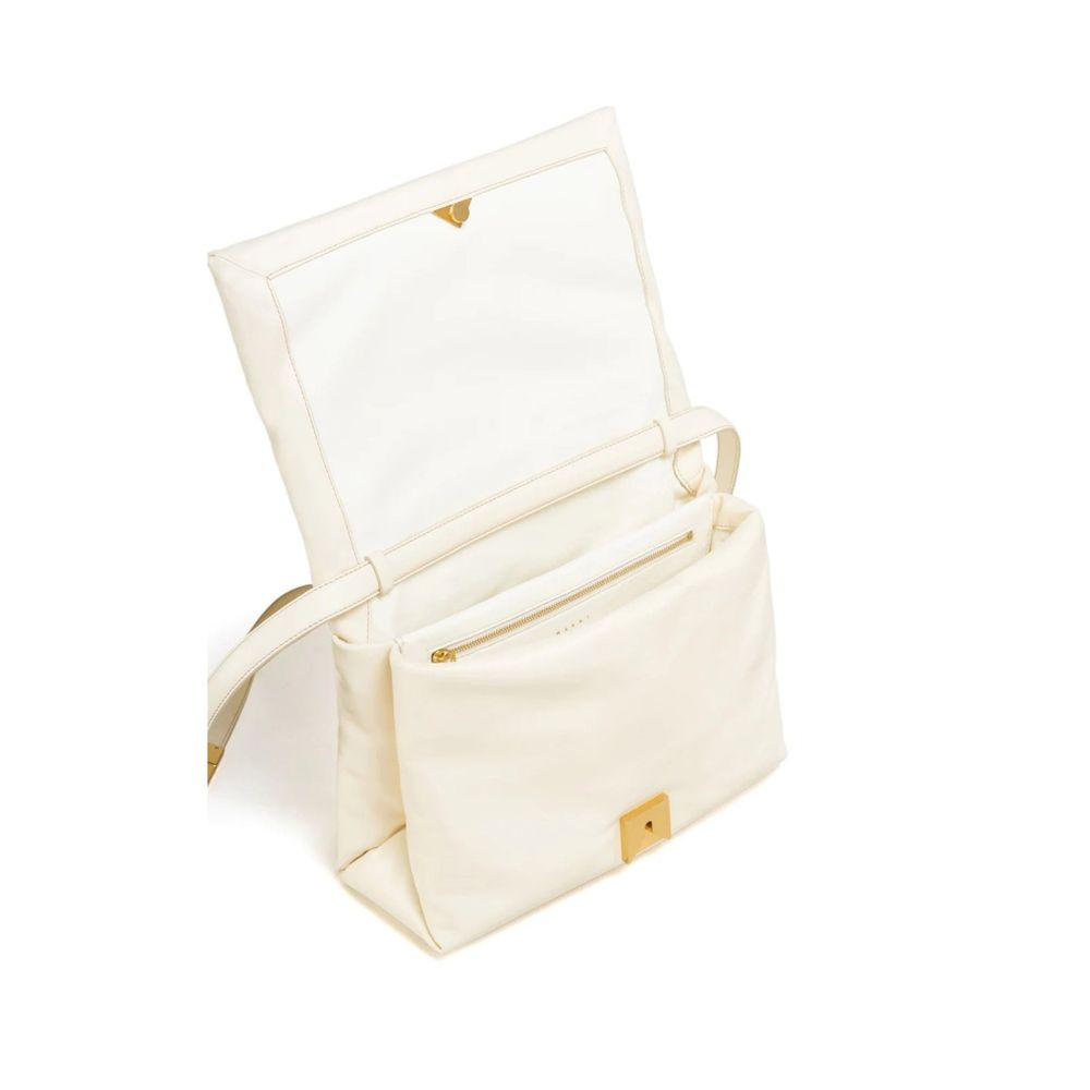 Marni White Calfskin Shoulder Bag