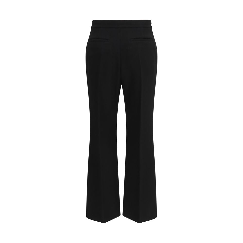 Valentino Black Fleece Wool Flared Pants