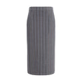 Brunello Cucinelli Gray Cotton Midi Skirt