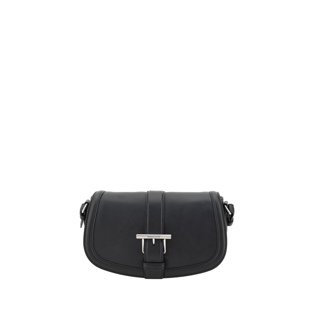 Alexander McQueen Black Calf Leather Bos Taurus Shoulder Bag