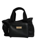 Dolce & Gabbana Black Shoulder Strap Pet Carry Logo Plaque Bag