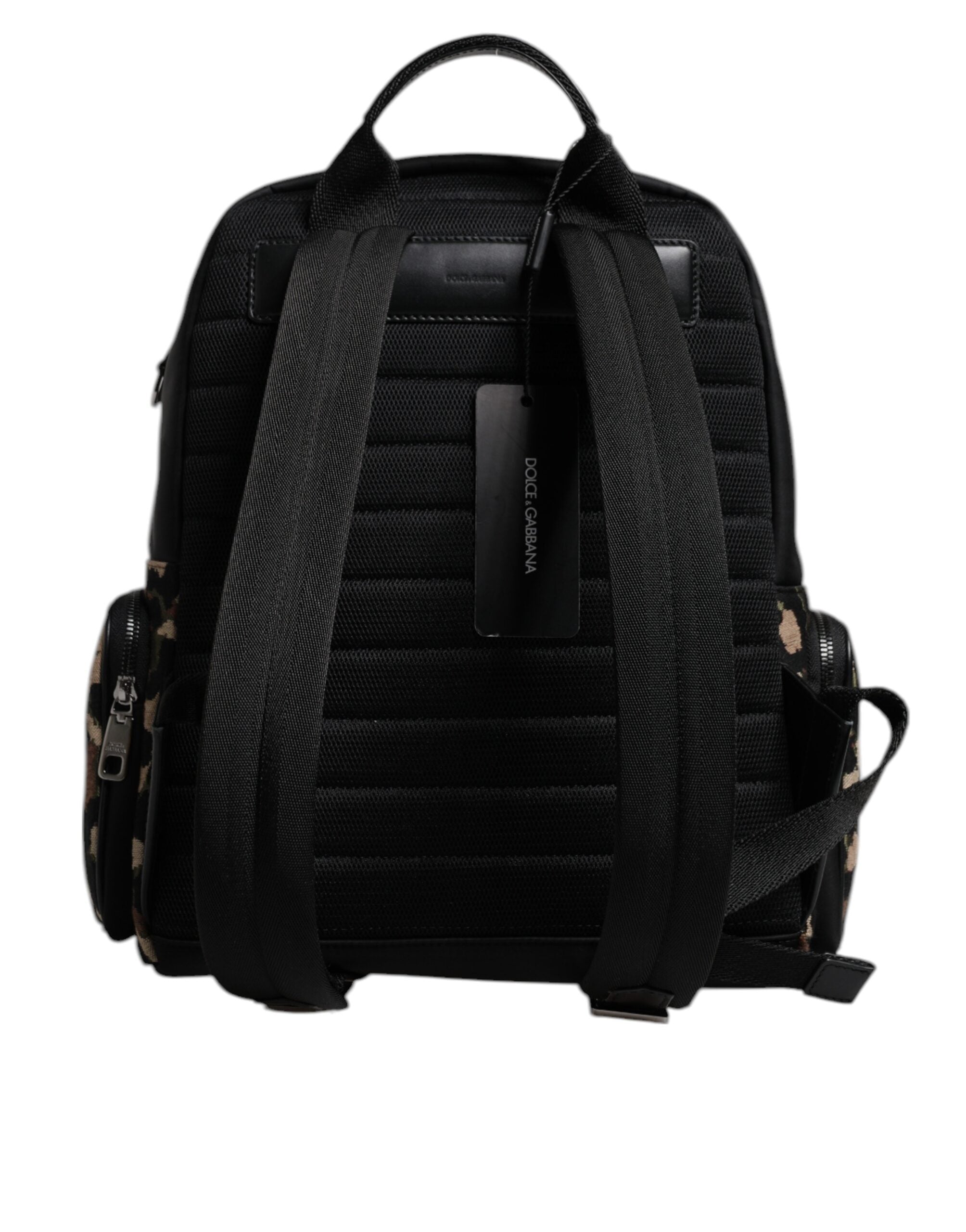 Dolce & Gabbana Multicolor Leopard Print DG Logo Plaque Men Backpack Bag