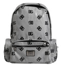 Dolce & Gabbana Polyester Gray Black DG Logo Plaque Backpack Bag