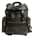Dolce & Gabbana Military Green Patchwork Travel Backpack Bag