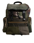 Dolce & Gabbana Military Green Patchwork School Backpack Bag