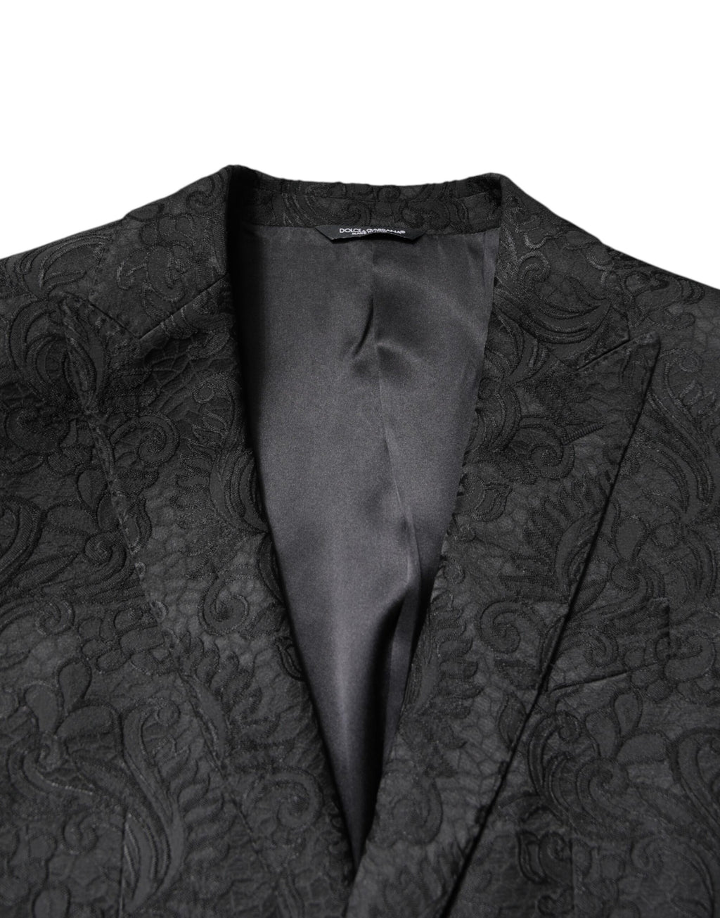 Dolce & Gabbana Black Floral Jacquard Coat Jacket Blazer