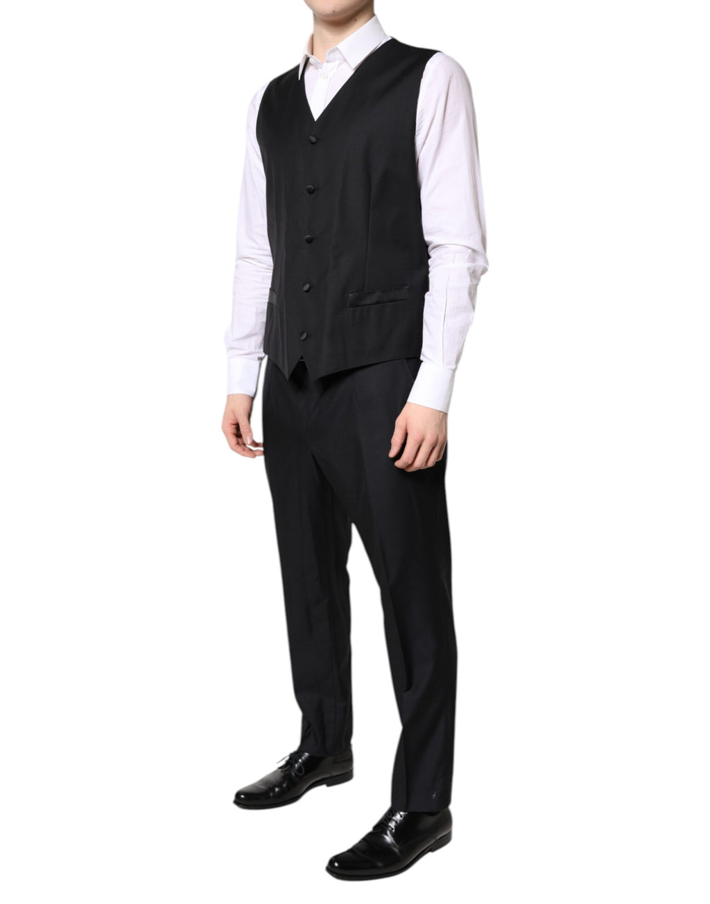 Dolce & Gabbana Black Double Breasted Formal 3 Piece Suit