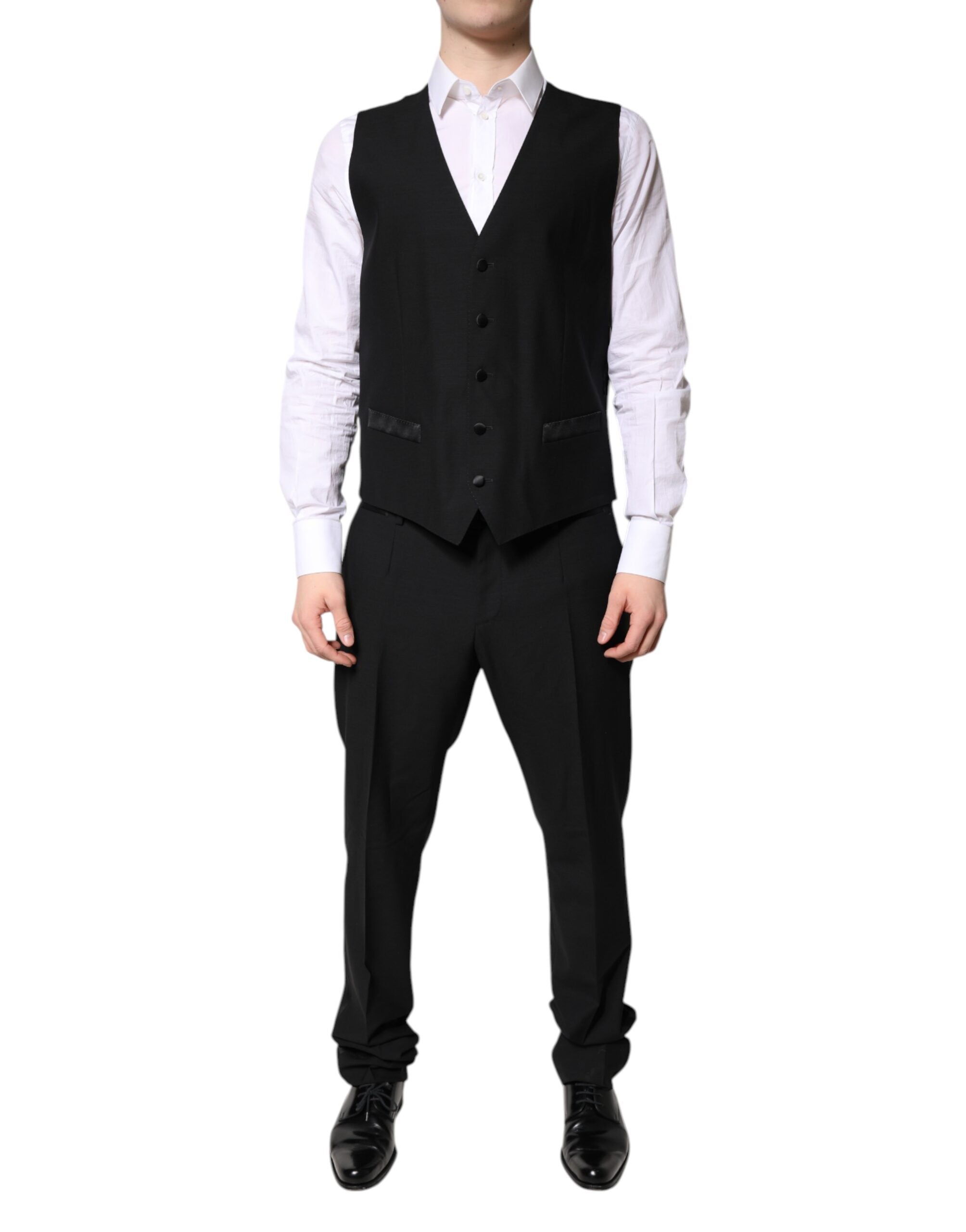 Dolce & Gabbana Black Single Breasted Formal 3 Piece Suit