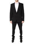 Dolce & Gabbana Black Cotton Single Breasted 2 Piece Suit