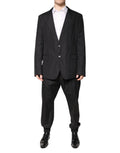 Dolce & Gabbana Black Cotton Single Breasted 2 Piece Suit