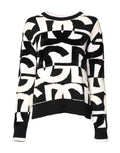 Dolce & Gabbana White Black Logo Print Women Pullover Sweater
