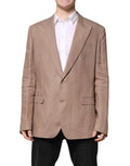 Dolce & Gabbana Beige TAORMINA Single Breasted Coat Blazer