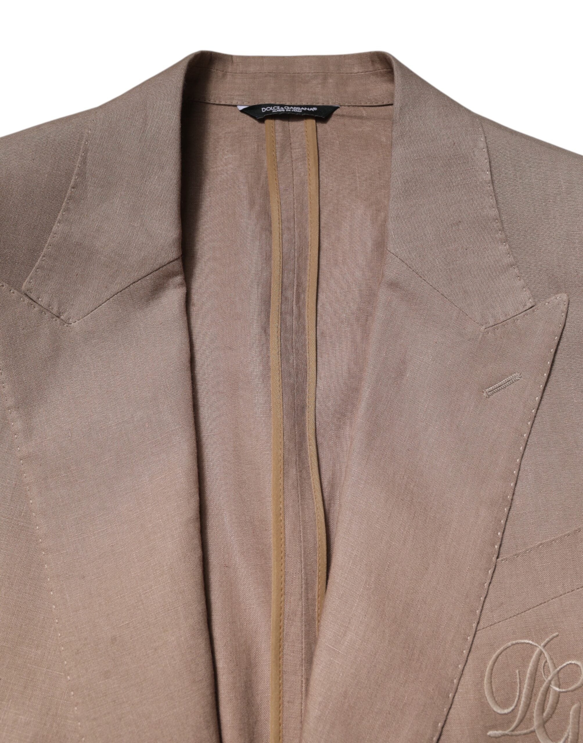 Dolce & Gabbana Beige TAORMINA Single Breasted Coat Blazer