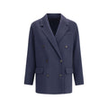 Brunello Cucinelli Blue Cashmere Coat