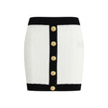 Balmain White Viscose Mini Skirt