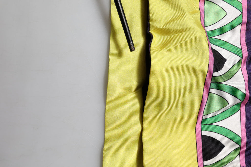 Dolce & Gabbana Blue Floral Print Silk Long Sleeves Wrap Robe