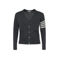 Thom Browne Gray Fleece Wool Cardigan