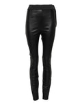 Dolce & Gabbana Black Leather Elastic Waist Pants