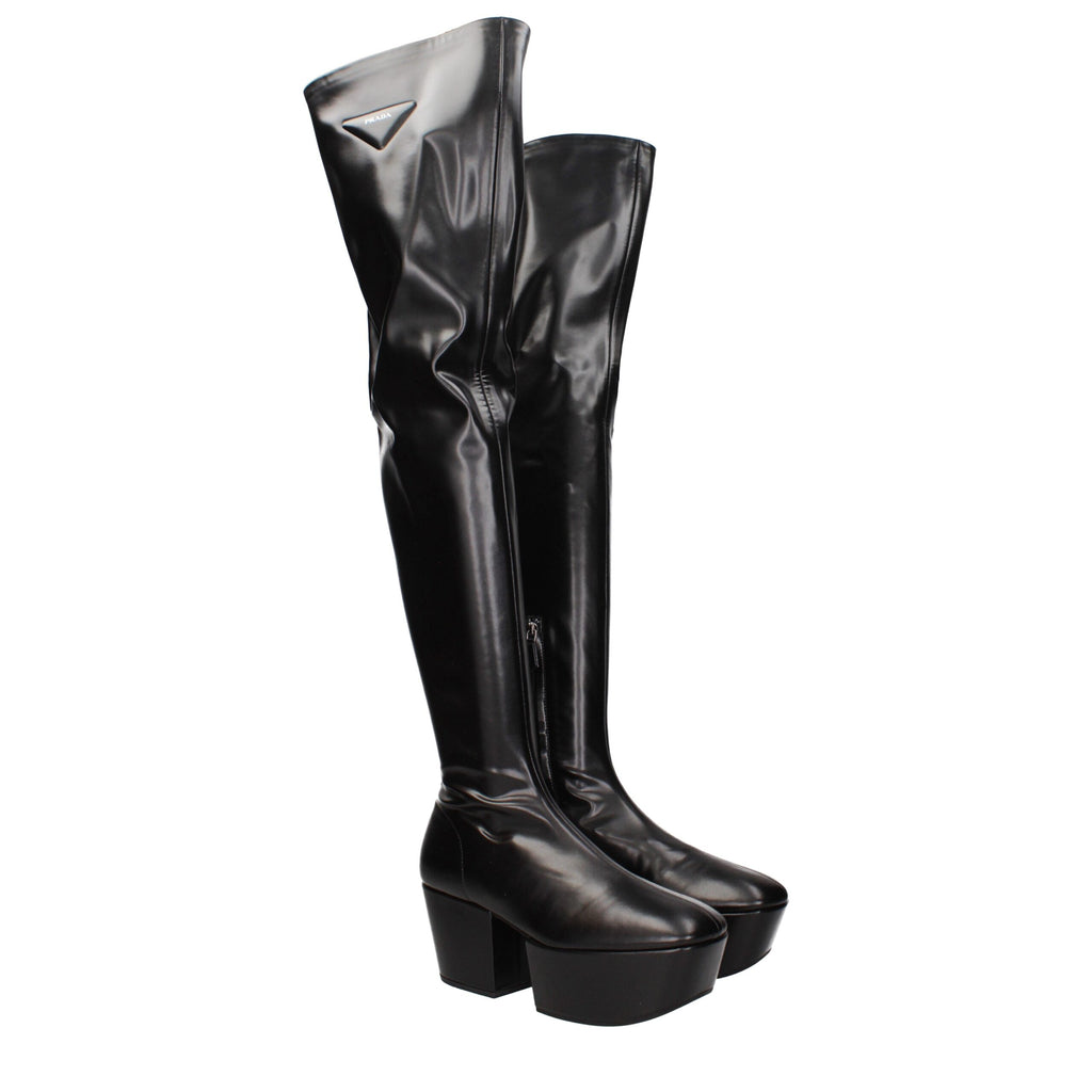Prada Black Leather Boots