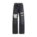 Versace Black Cotton Relaxed Fit Jeans