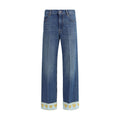 Valentino Blue Cotton Straight-Leg Jeans