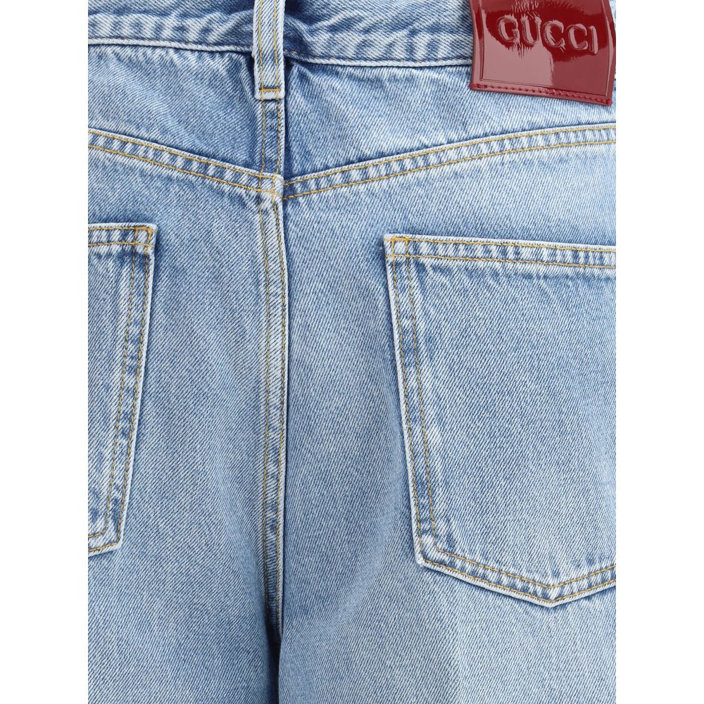 Gucci Light Blue Cotton Jeans Denim
