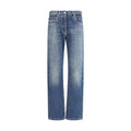 Prada Blue Cotton Straight-Leg Jeans