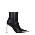 Off-White Black Leather Ankle Boots