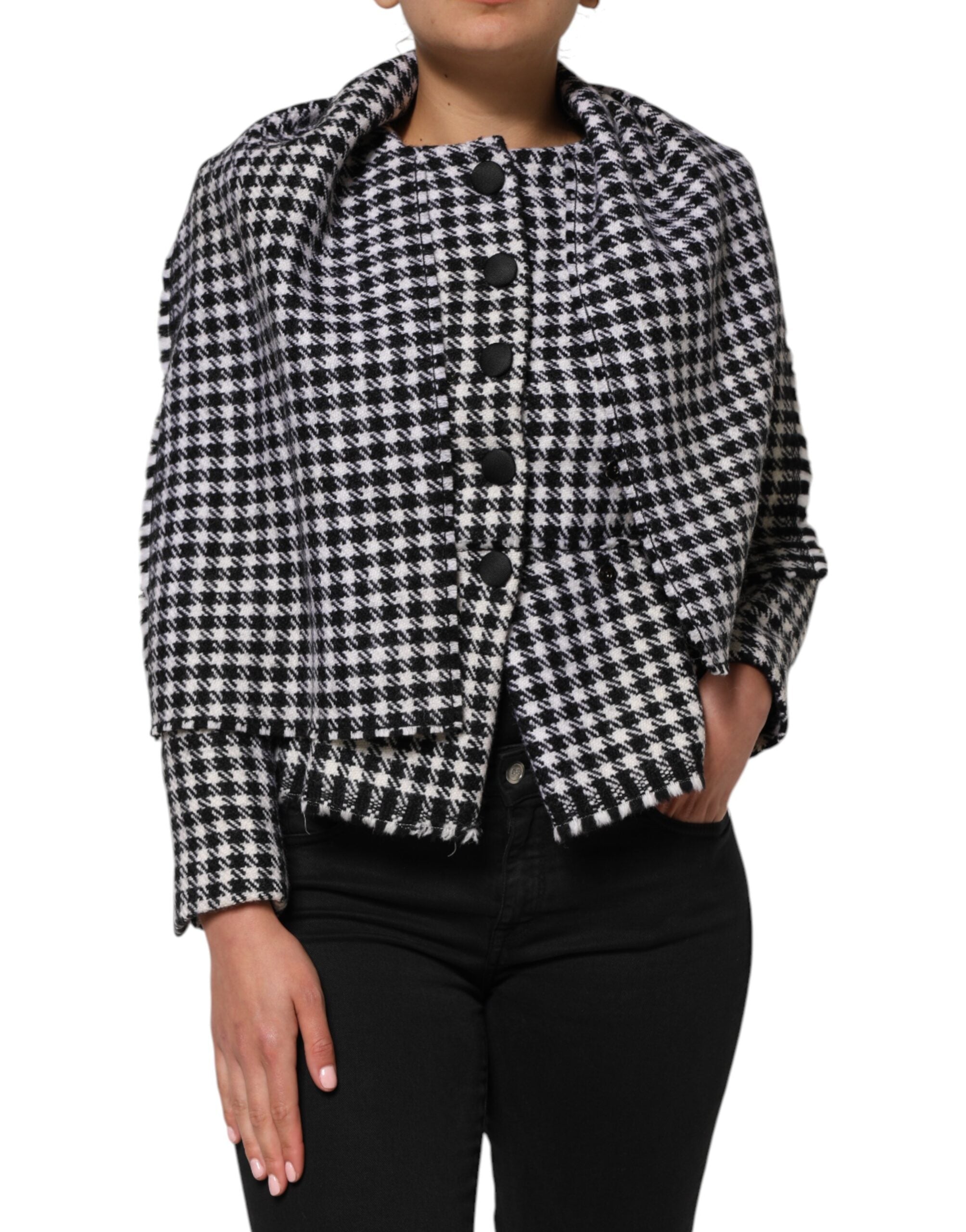 Dolce & Gabbana Multicolor Wool Monochrome Patterned Jacket